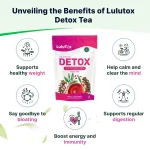 LULUTOX Detox Tea - Herbal Blend with Dandelion Ginseng and Ginger