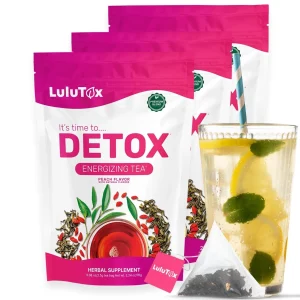 LULUTOX Detox Tea - Herbal Blend with Dandelion Ginseng and Ginger